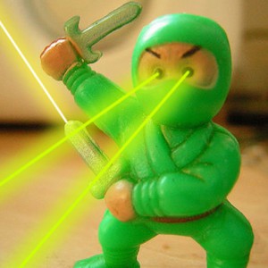 Ninja minifigure with faux eye-lasers.