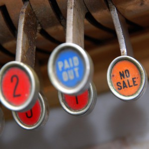 Old school cash register image with 'Paid Out' and 'No Sale' buttons