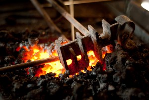 Cattle Brand on hot coals